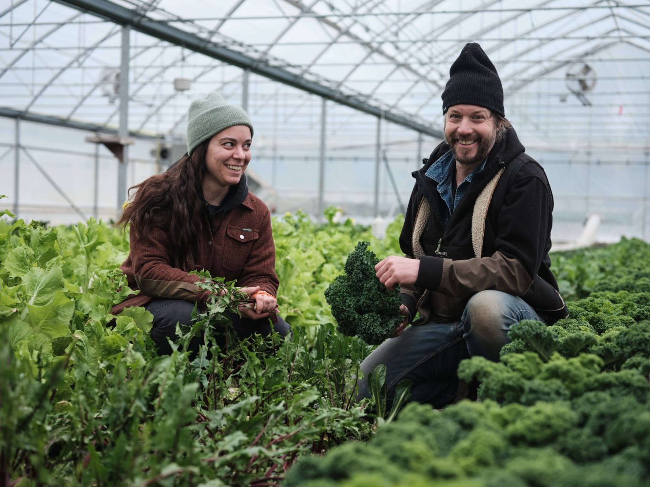 Jean-Martin Fortier and Catherine Sylvestre at FQT research farm